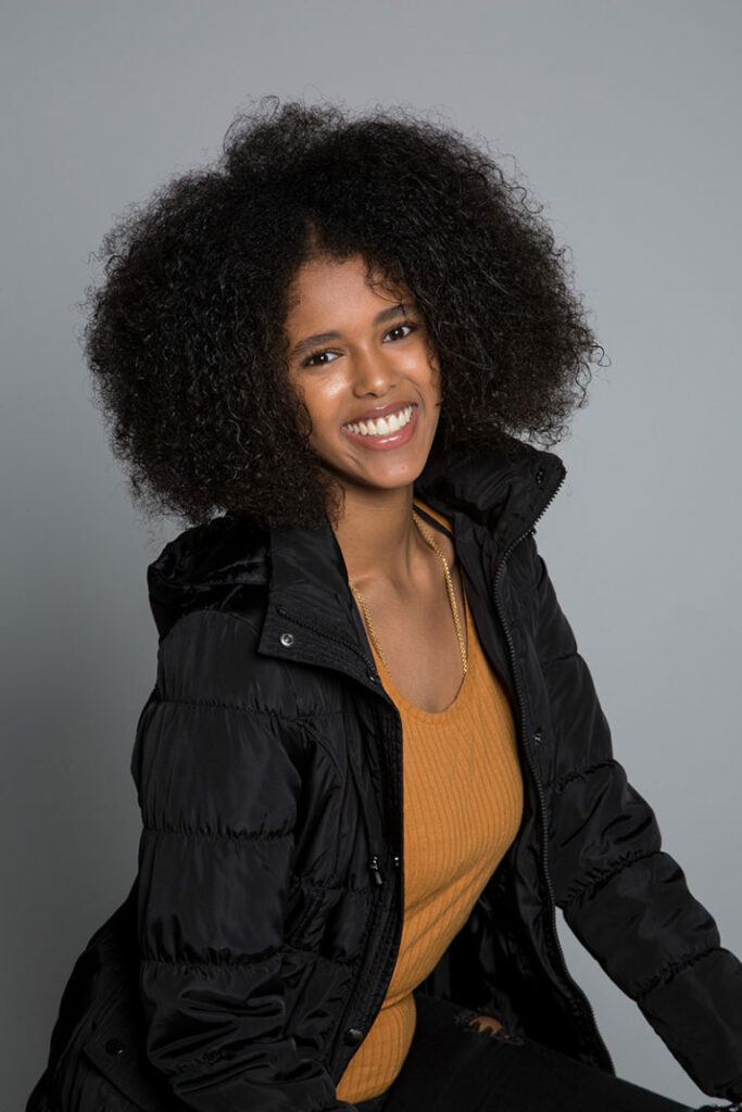 hunter talent female model posing for audition black american